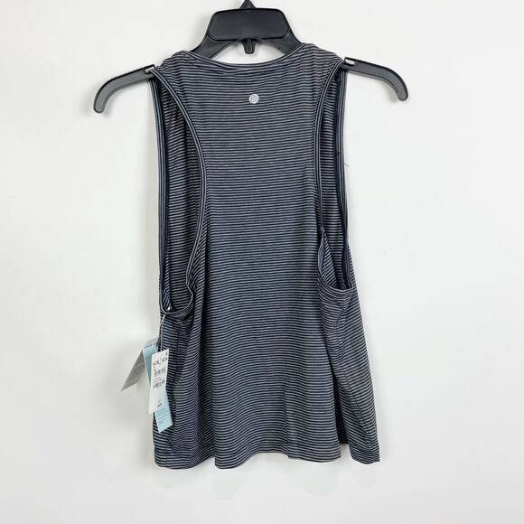 Zella Womens Work For It Stripe Tank Top Large Black NWT - Picture 3 of 5